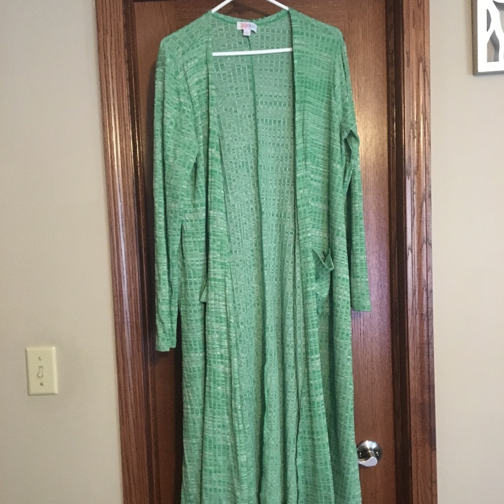 Lularoe Green Sarah Long Cardigan
